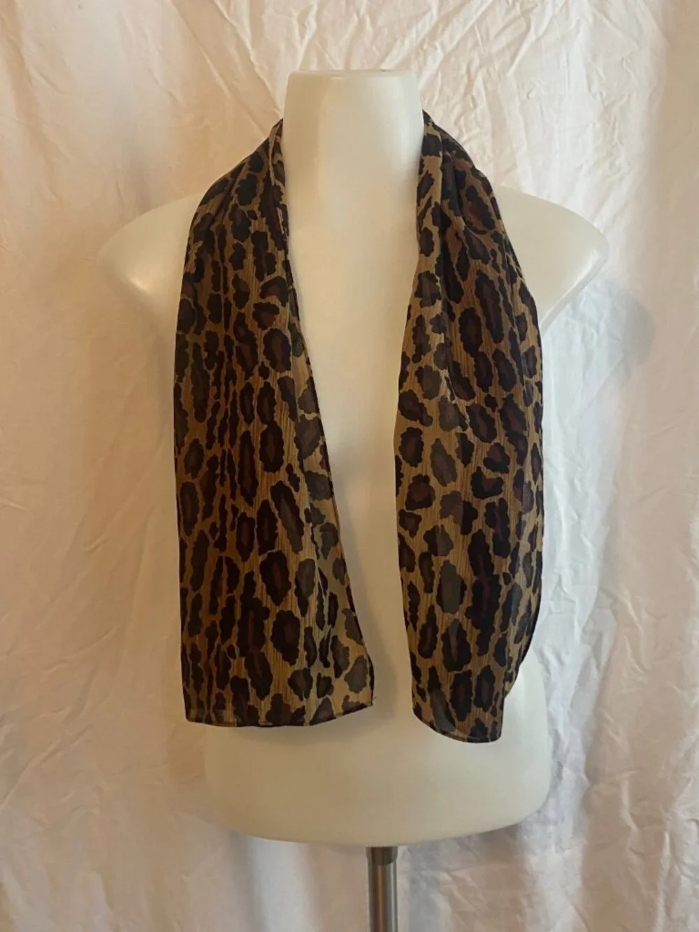 Leopard Print Brown And Black Boho Chic Lightweight Scarf